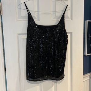 Banana Republic Factory Black Sequin Top size L